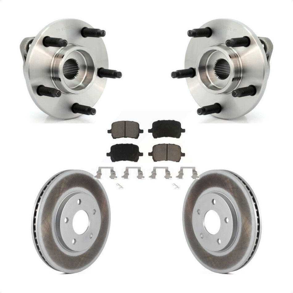 Front Hub Bearing Assembly With Coated Disc Brake Rotors And Ceramic Pads Kit For Chevrolet HHR KBB-121245