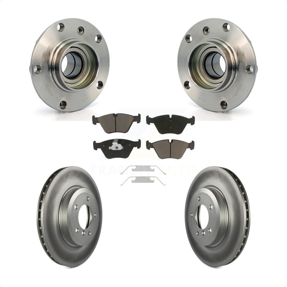 Front Hub Bearing Assembly With Coated Disc Brake Rotors And Ceramic Pads Kit For BMW 330Ci 330i Z4 KBB-121248