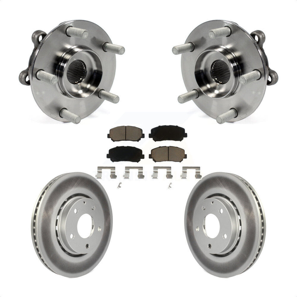 Front Hub Bearing Assembly With Coated Disc Brake Rotors And Ceramic Pads Kit For Mazda CX-5 KBB-121251