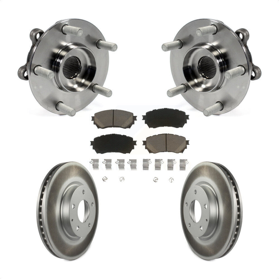 Front Hub Bearing Assembly With Coated Disc Brake Rotors And Ceramic Pads Kit For Mazda 6 KBB-121252