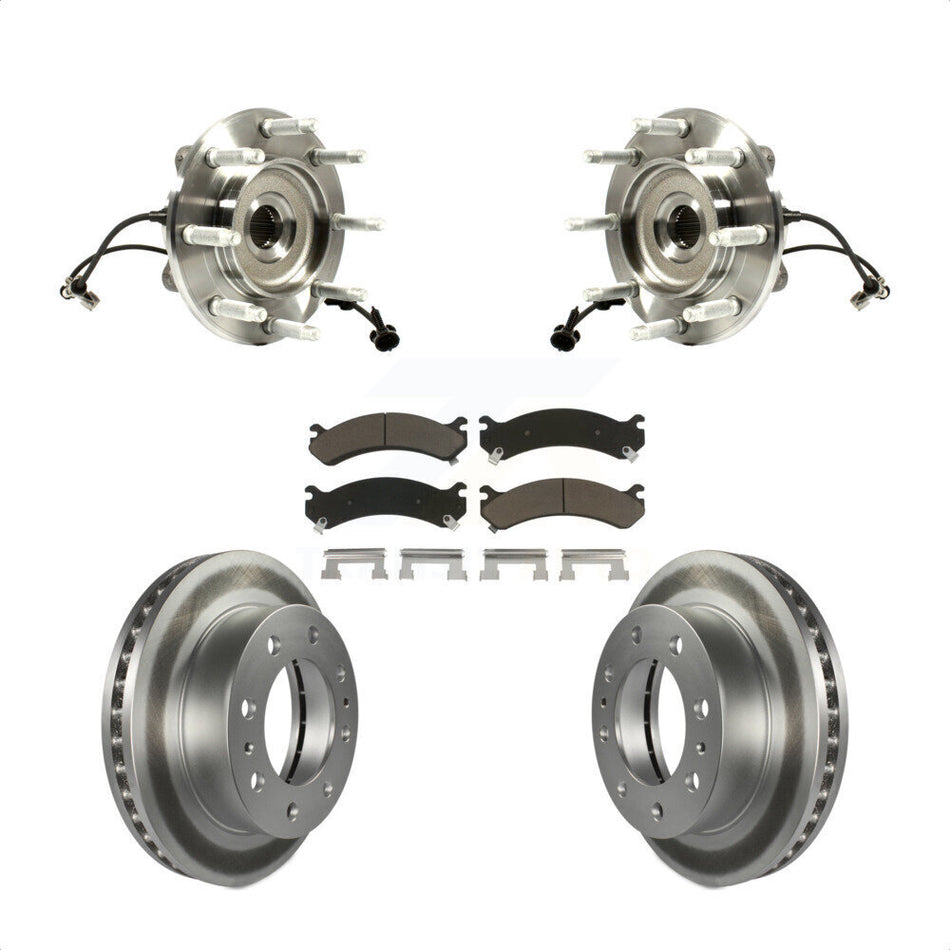 Front Hub Bearing Assembly With Coated Disc Brake Rotors And Ceramic Pads Kit For Chevrolet Silverado 2500 HD GMC Sierra Classic 1500 Suburban Yukon XL Avalanche KBB-121258