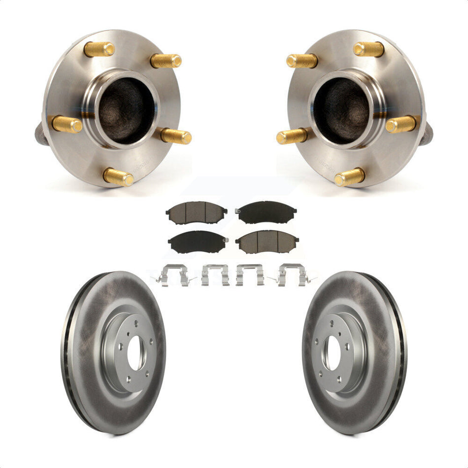 Front Hub Bearing Assembly With Coated Disc Brake Rotors And Ceramic Pads Kit For INFINITI G35 Nissan 350Z KBB-121268
