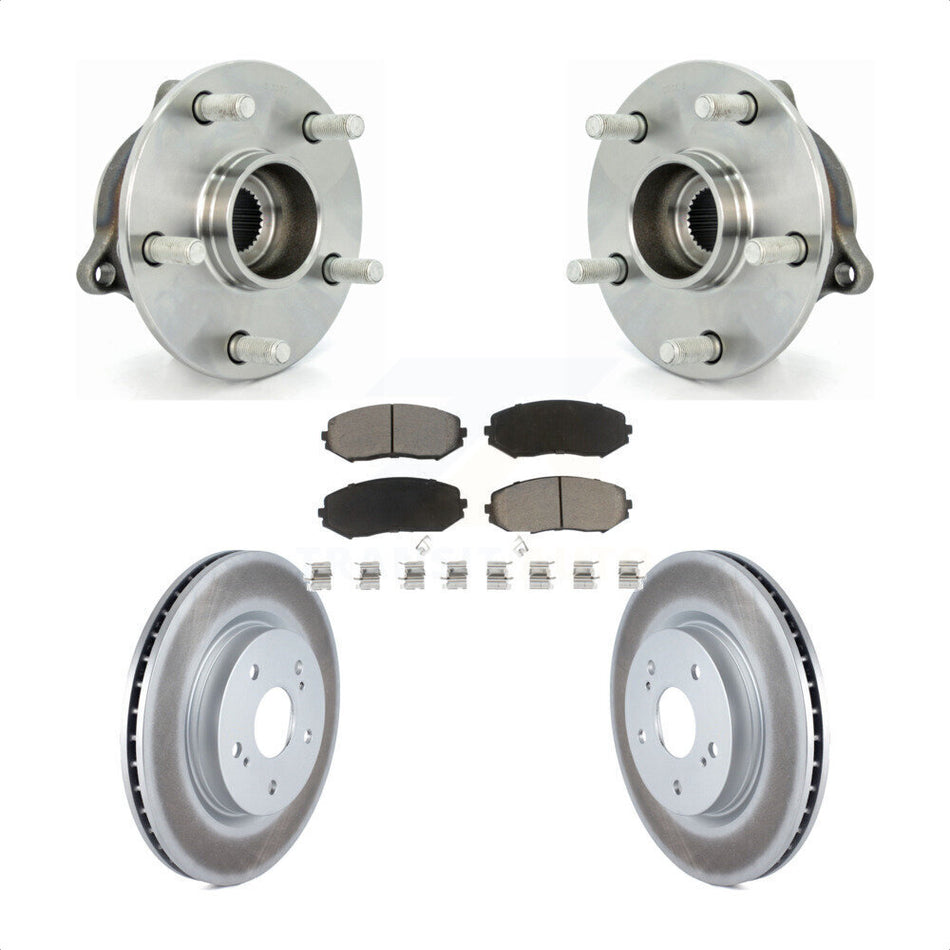 Front Hub Bearing Assembly With Coated Disc Brake Rotors And Ceramic Pads Kit For 2006-2013 Suzuki Grand Vitara KBB-121269