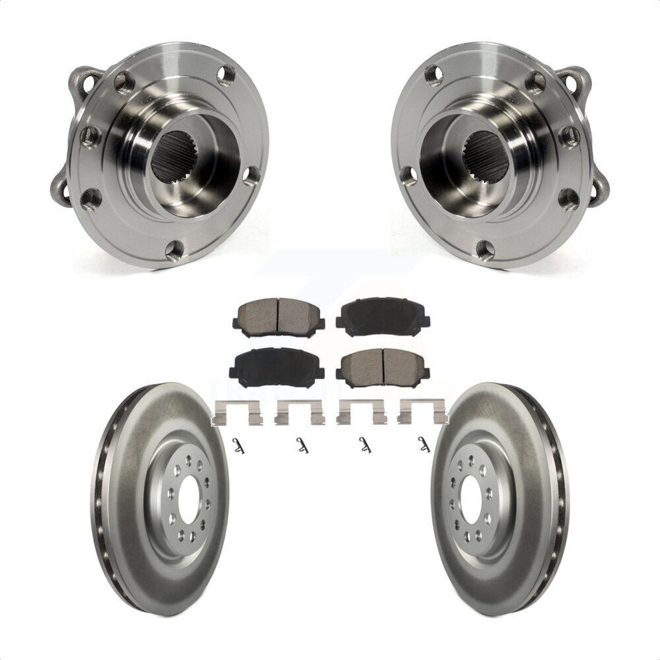 Front Hub Bearing Assembly Coated Disc Brake Rotors And Ceramic Pads Kit For Chrysler 200 KBB-121272
