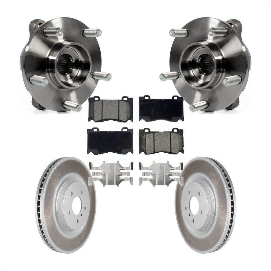 Front Hub Bearing Coated Brake Rotor Pads Kit For INFINITI Q50 Q60 M37 FX50 QX70 Q70 Q70L KBB-121275