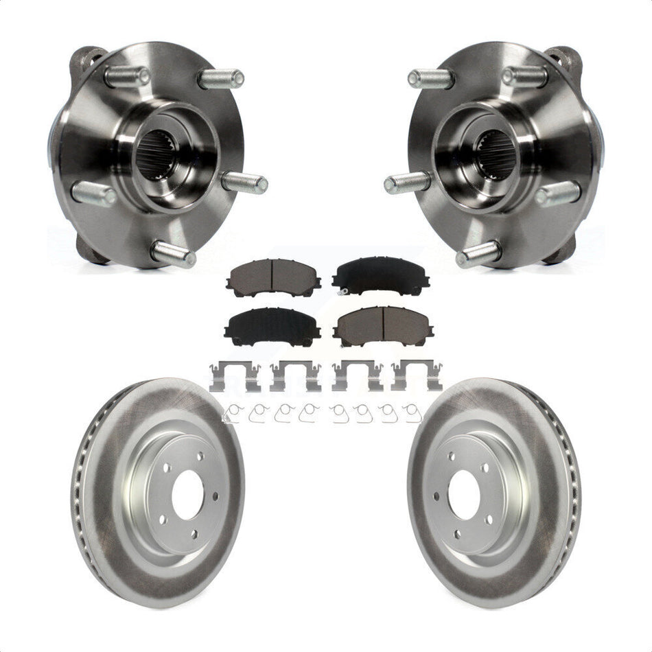 Front Hub Bearing Assembly Coated Disc Brake Rotor Pads Kit For INFINITI Q50 QX50 Q60 AWD KBB-121278