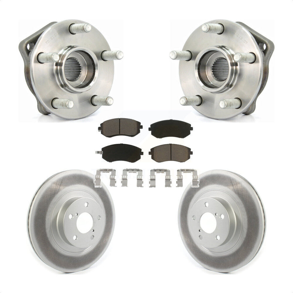 Front Hub Bearing Assembly With Coated Disc Brake Rotors And Ceramic Pads Kit For Subaru Outback Legacy Forester Impreza KBB-121289
