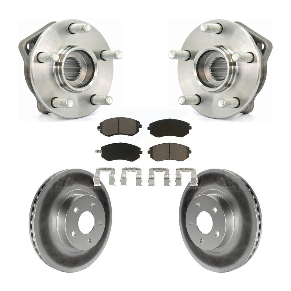 Front Hub Bearing Assembly With Coated Disc Brake Rotors And Ceramic Pads Kit For Subaru Impreza Legacy KBB-121290