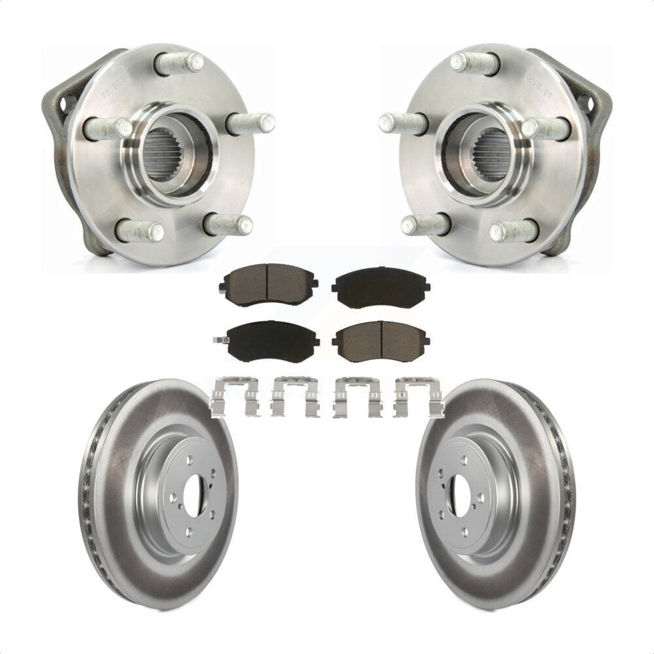 Front Hub Bearing Assembly With Coated Disc Brake Rotors And Ceramic Pads Kit For Subaru Legacy KBB-121293