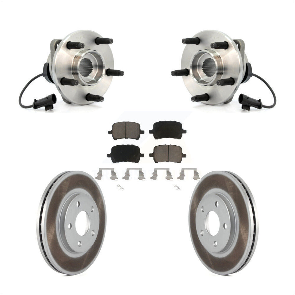 Front Hub Bearing Assembly With Coated Disc Brake Rotors And Ceramic Pads Kit For Chevrolet Malibu Pontiac G6 KBB-121298
