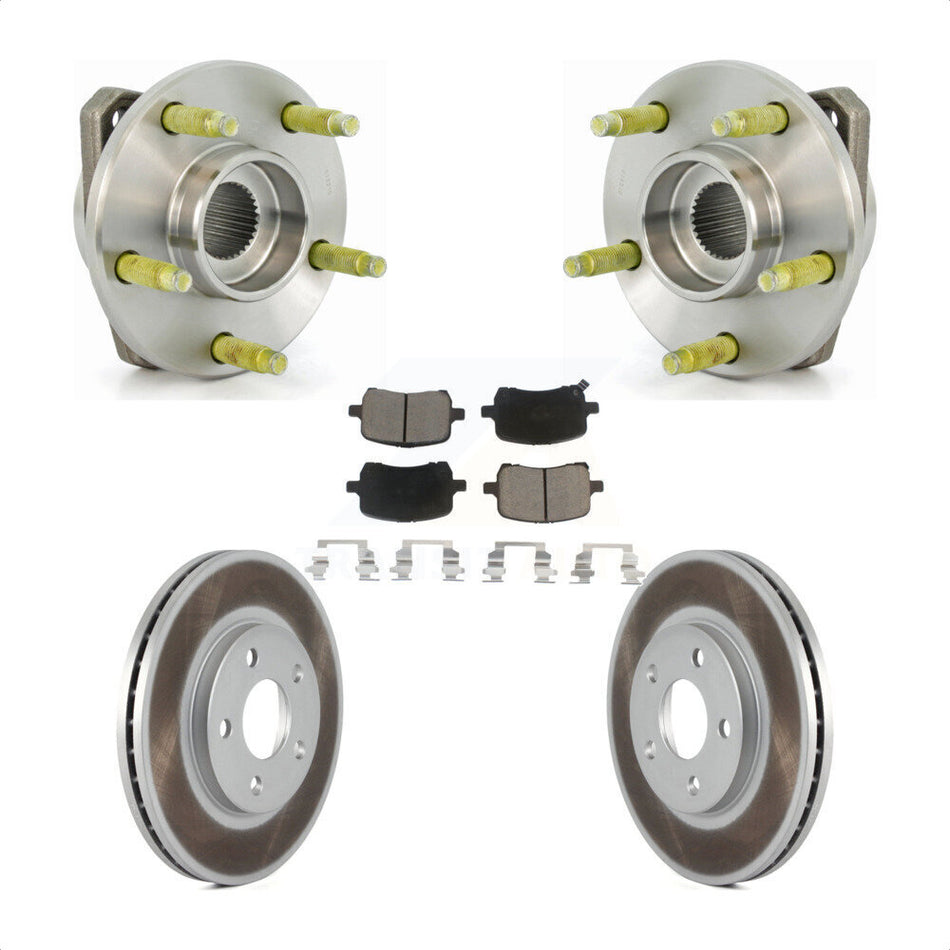 Front Hub Bearing Assembly With Coated Disc Brake Rotors And Ceramic Pads Kit For Chevrolet Malibu KBB-121299