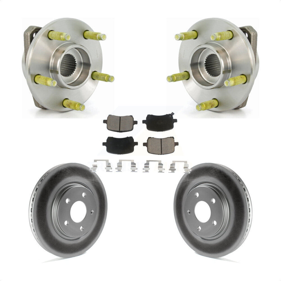 Front Hub Bearing Assembly With Coated Disc Brake Rotors And Ceramic Pads Kit For Chevrolet Malibu Pontiac G6 KBB-121300