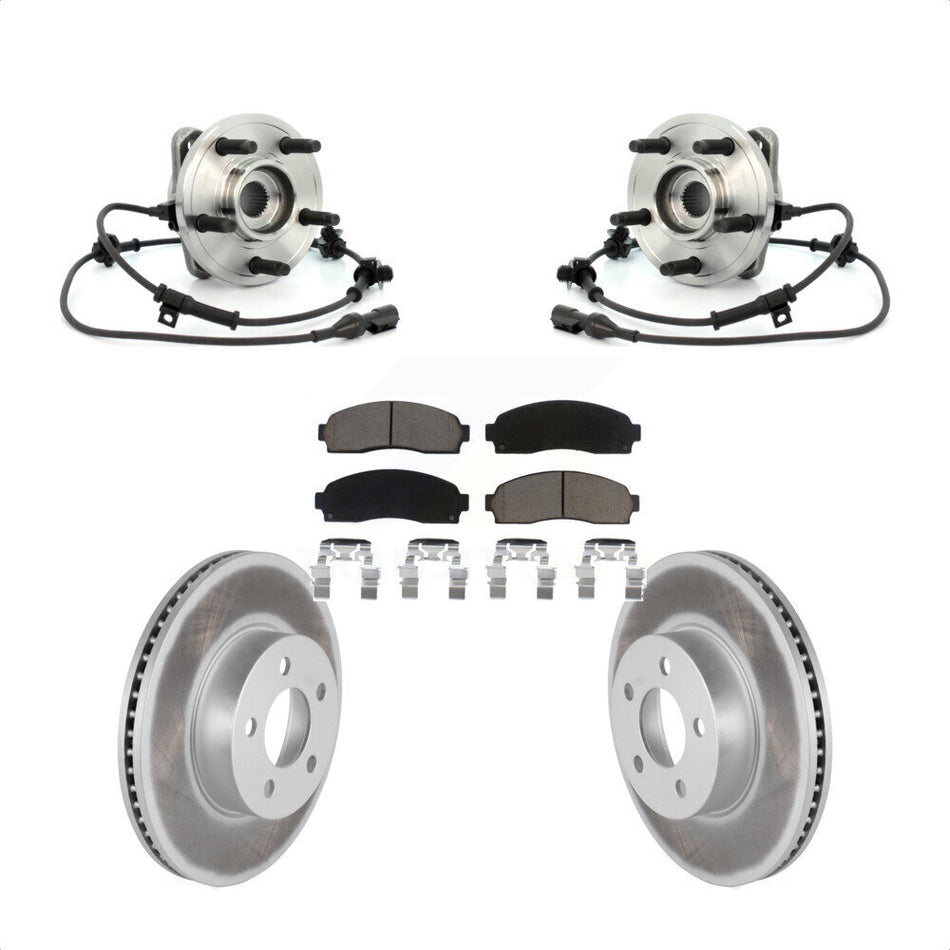 Front Hub Bearing Assembly With Coated Disc Brake Rotors And Ceramic Pads Kit For Ford Ranger Explorer Sport Trac Mazda B4000 4WD KBB-121303