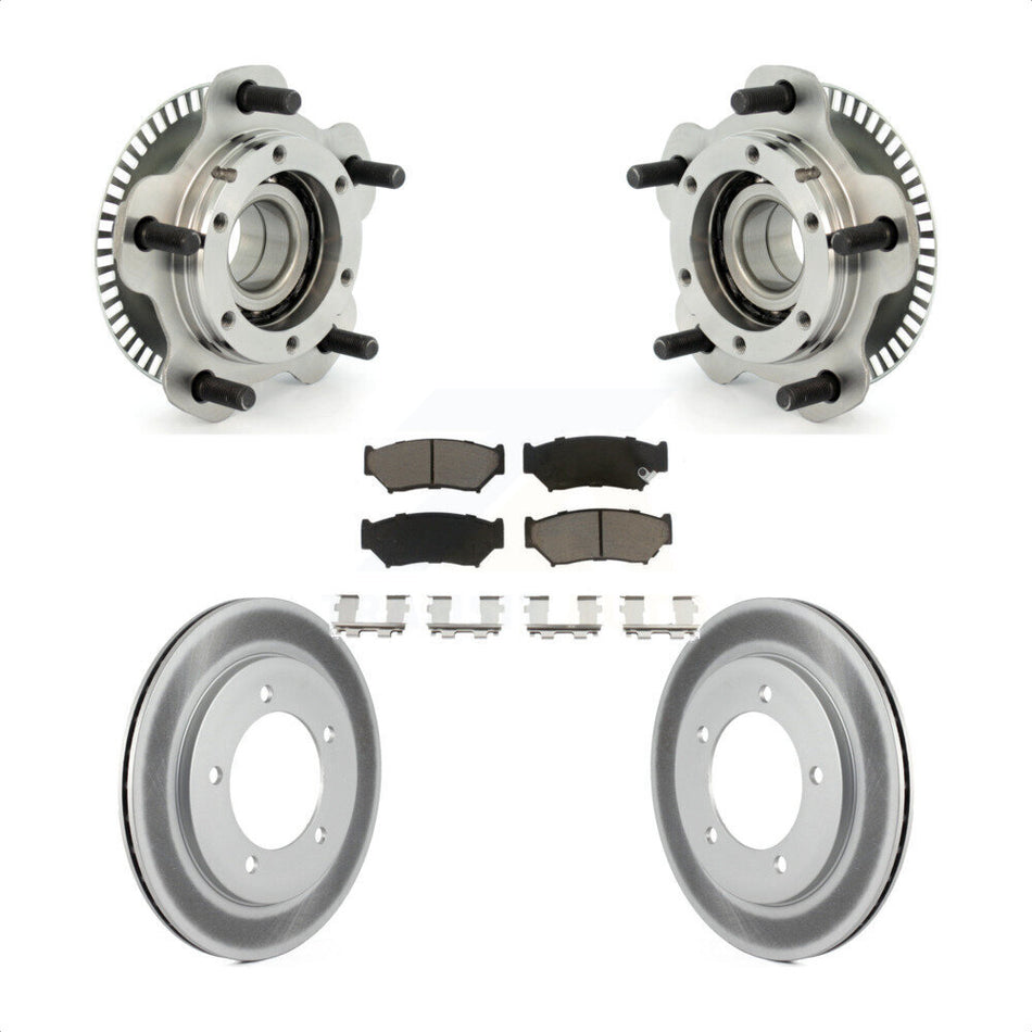 Front Hub Bearing Assembly With Coated Disc Brake Rotors And Ceramic Pads Kit For 2001-2004 Chevrolet Tracker Suzuki Vitara KBB-121310