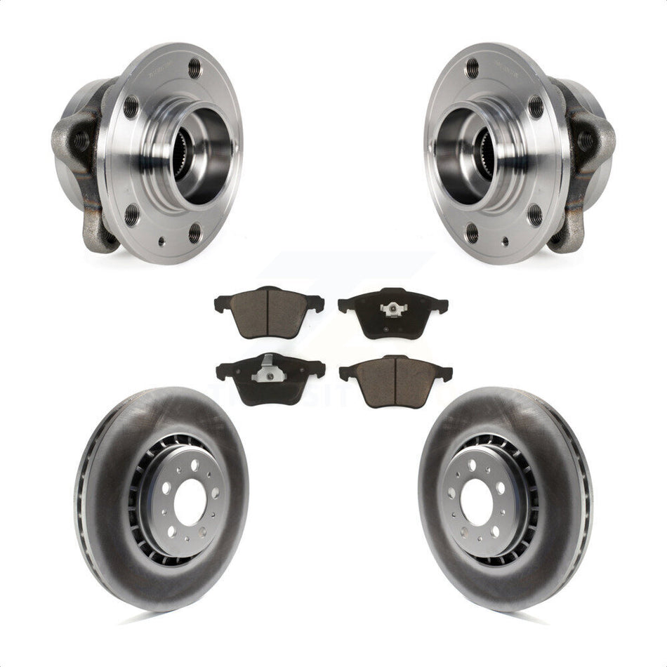 Front Hub Bearing Assembly With Coated Disc Brake Rotors And Ceramic Pads Kit For 2008-2014 Volvo XC90 336mm Diameter Rotor KBB-121311