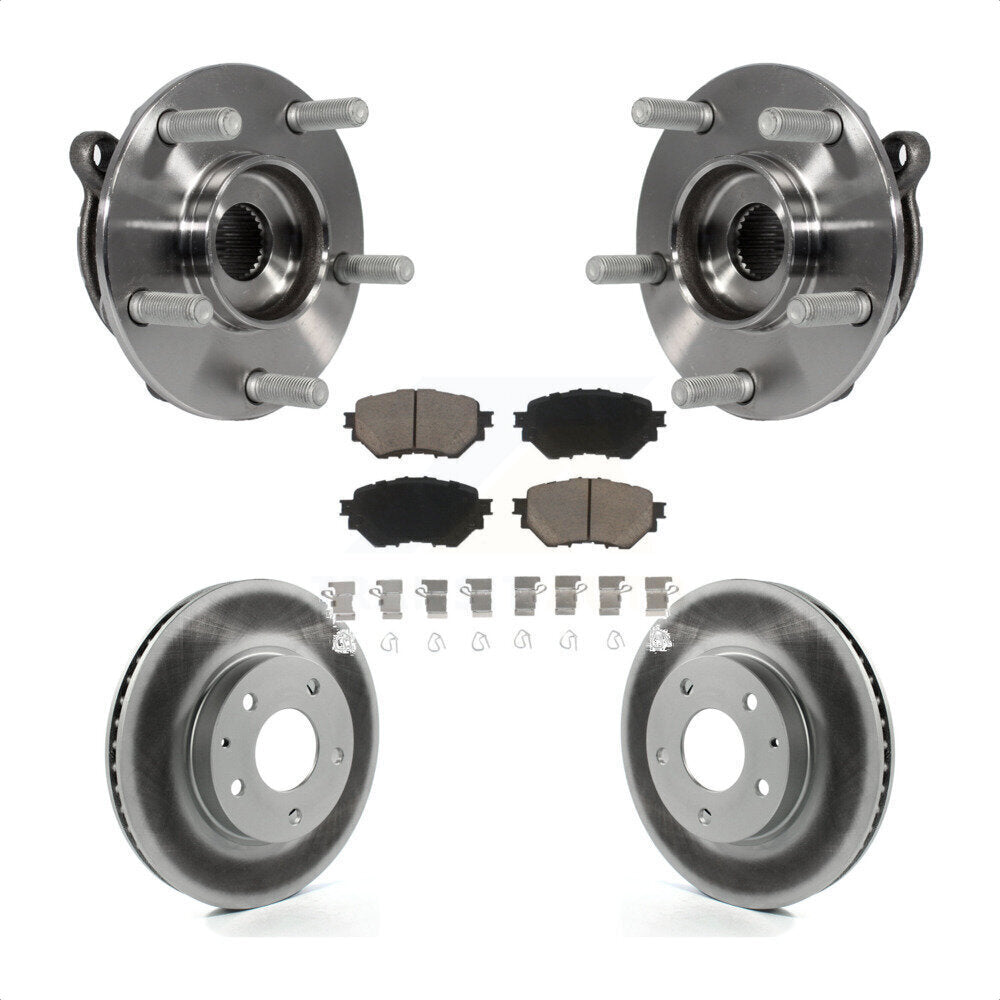 Front Hub Bearing Assembly Coated Disc Brake Rotor And Ceramic Pads Kit For Mazda 3 Sport KBB-121314