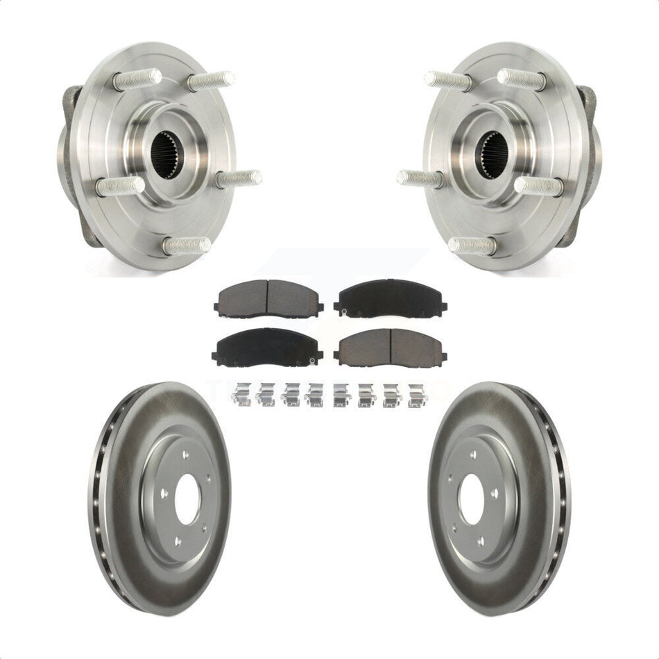 Front Hub Bearing Assembly With Coated Disc Brake Rotors And Ceramic Pads Kit For Dodge Journey KBB-121333