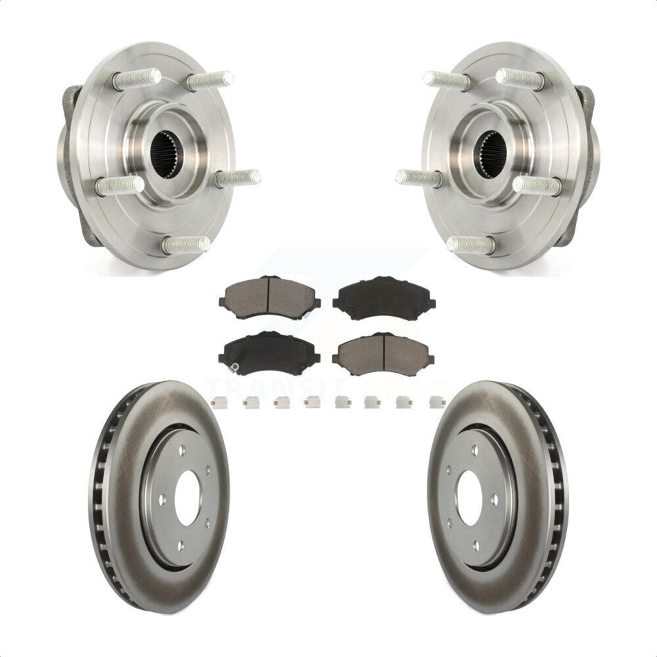 Front Hub Bearing Assembly With Coated Disc Brake Rotors And Ceramic Pads Kit For Dodge Journey KBB-121334