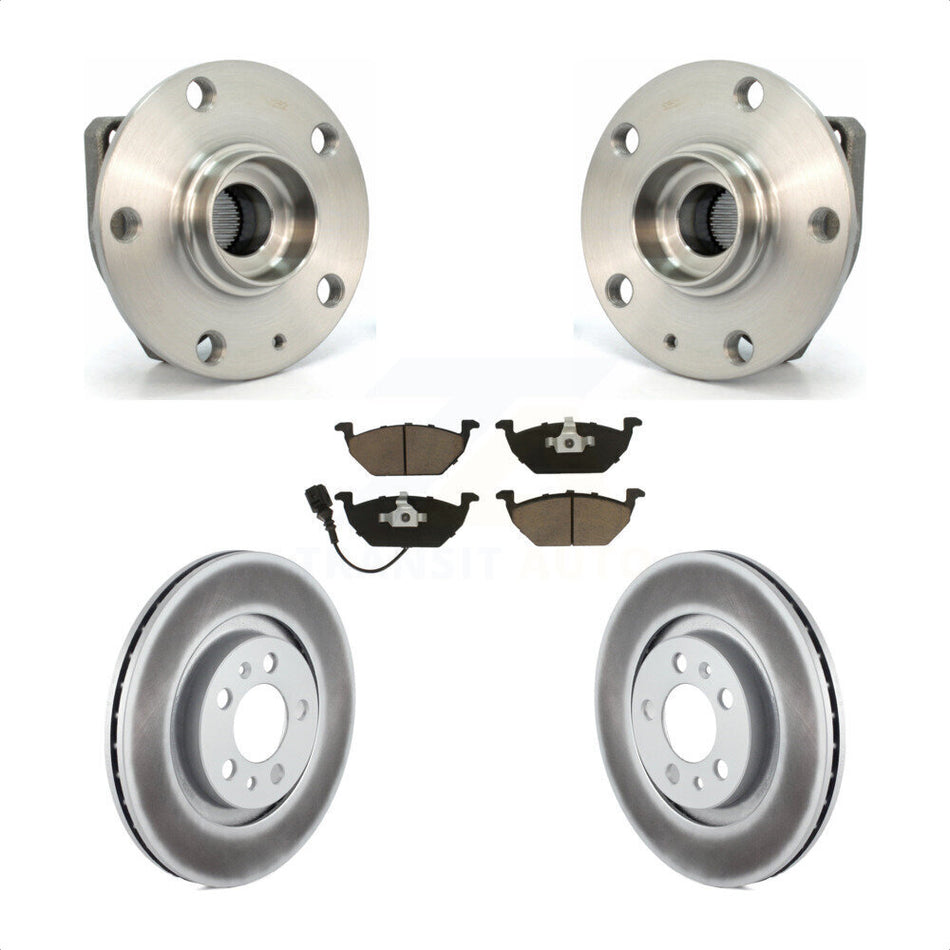 Front Hub Bearing Assembly With Coated Disc Brake Rotors And Ceramic Pads Kit For Volkswagen Golf City KBB-121342