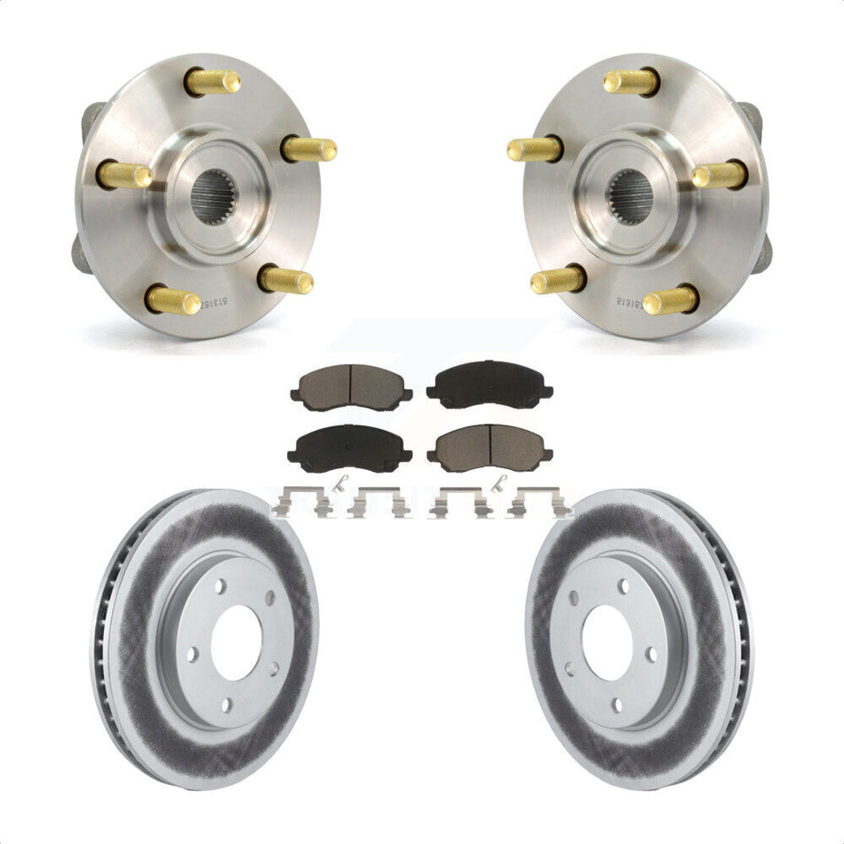 Front Hub Bearing Assembly With Coated Disc Brake Rotors And Ceramic Pads Kit For Mitsubishi Chrysler Sebring Galant Dodge Stratus Eclipse KBB-121348