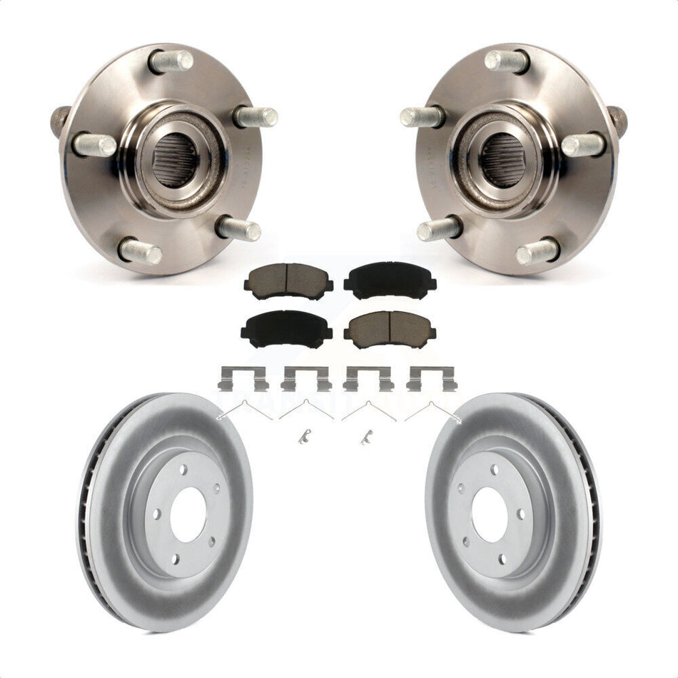 Front Hub Bearing Assembly With Coated Disc Brake Rotors And Ceramic Pads Kit For Nissan Rogue Select KBB-121352