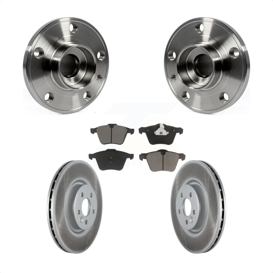 Front Hub Bearing Assembly With Coated Disc Brake Rotors And Ceramic Pads Kit For Volvo S60 XC70 S80 V60 V70 336mm Diameter Rotor KBB-121370