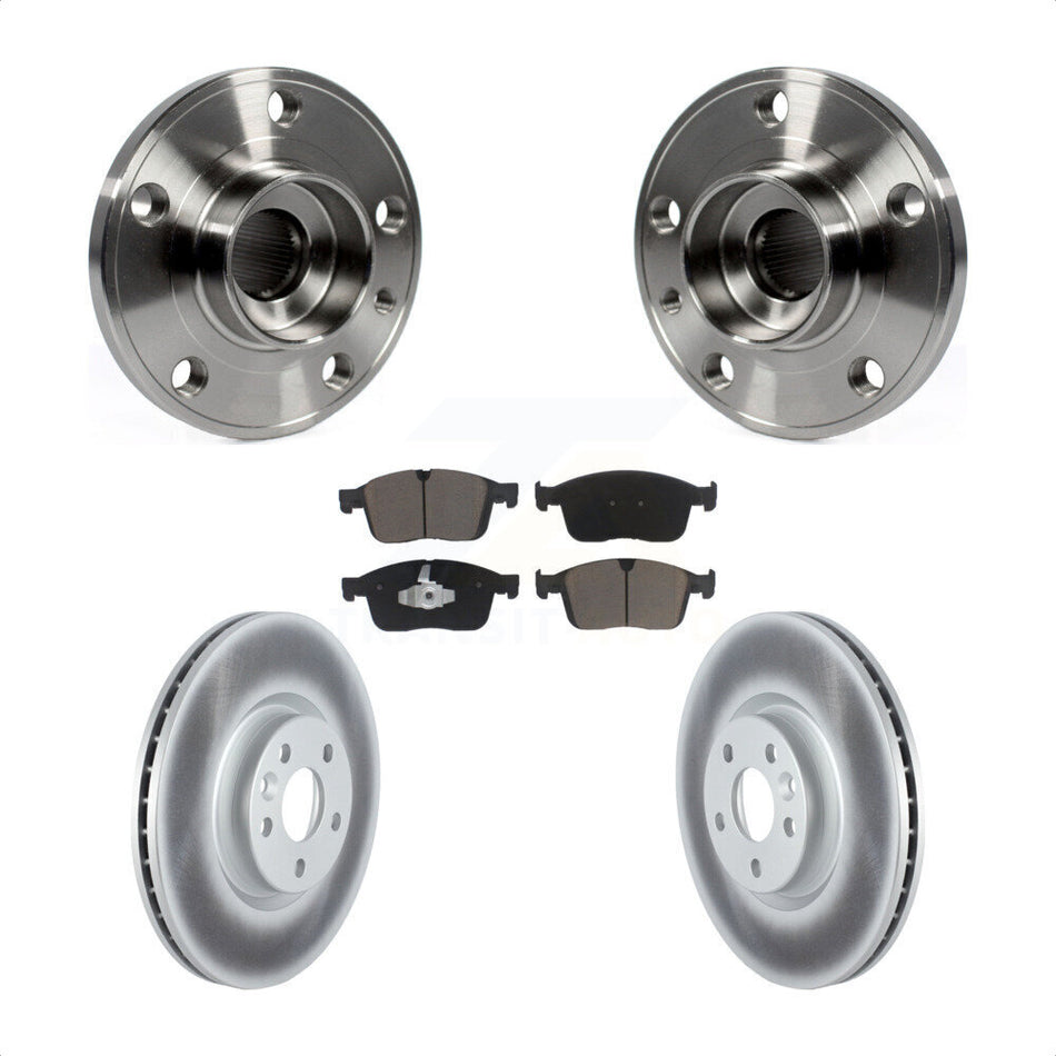 Front Hub Bearing Assembly With Coated Disc Brake Rotors And Ceramic Pads Kit For Volvo XC60 KBB-121374