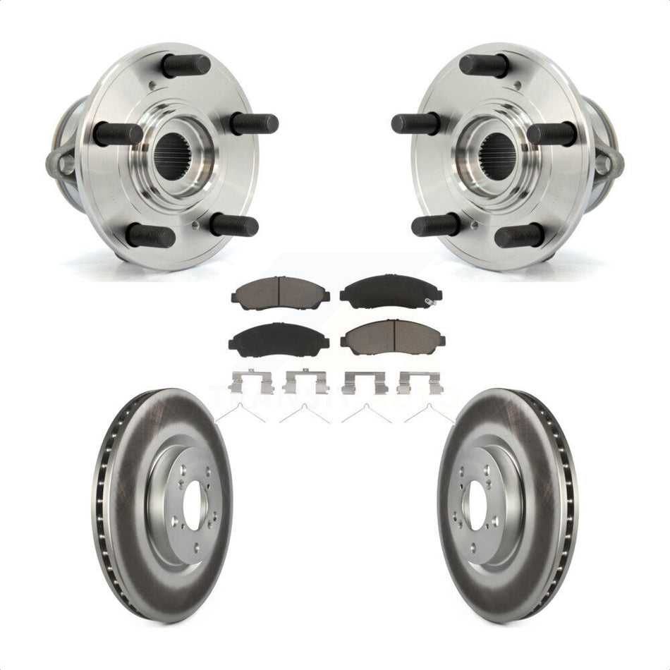 Front Hub Bearing Assembly With Coated Disc Brake Rotors And Ceramic Pads Kit For Honda Pilot Acura MDX ZDX KBB-121403