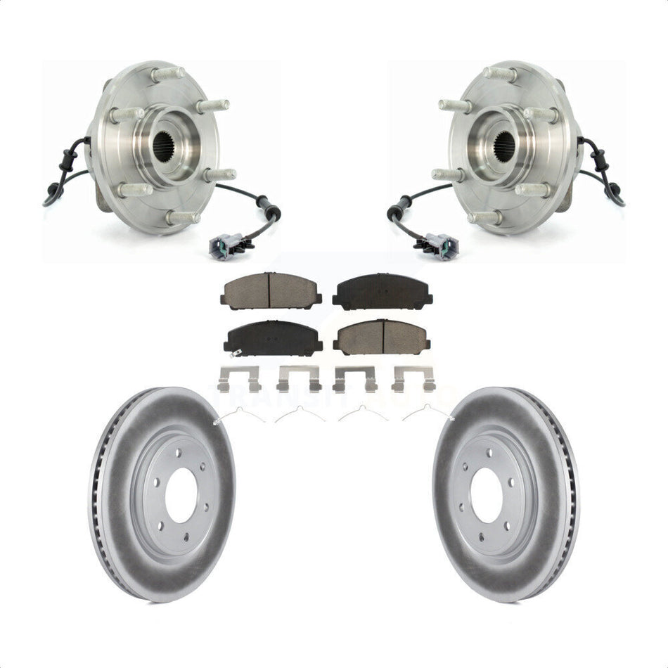 Front Hub Bearing Assembly With Coated Disc Brake Rotors And Ceramic Pads Kit For 2007 INFINITI QX56 From 04 07 KBB-121404