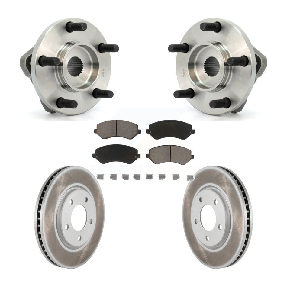 Front Hub Bearing Assembly With Coated Disc Brake Rotors And Ceramic Pads Kit For Dodge Grand Caravan Chrysler Voyager KBB-121422