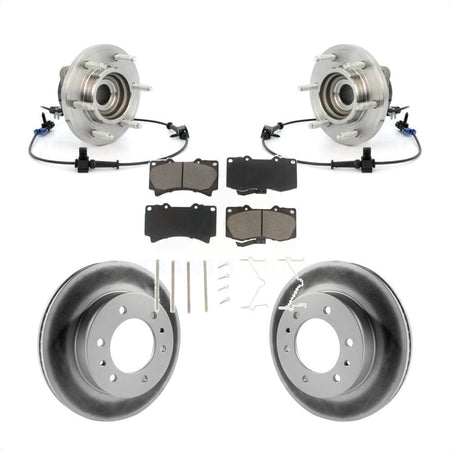 Front Hub Bearing Assembly Coated Disc Brake Rotors And Pads Kit For 2006-2008 Hummer H3 KBB-121434