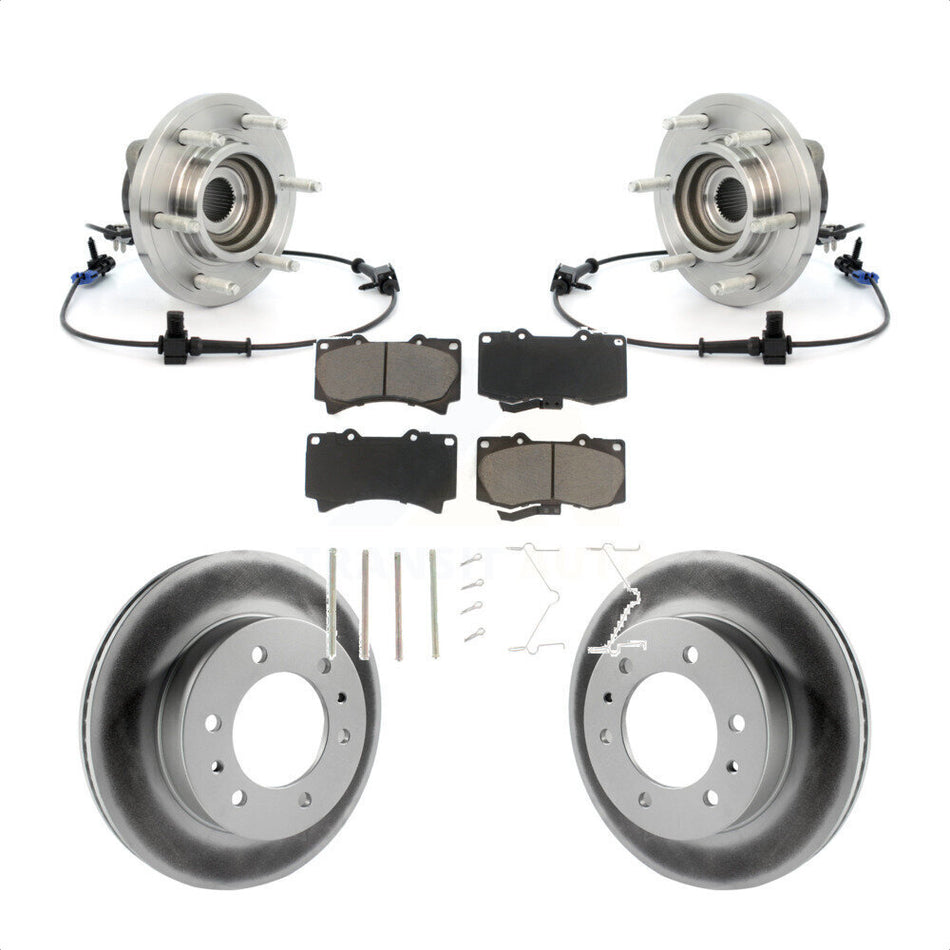 Front Hub Bearing Assembly Coated Disc Brake Rotors And Pads Kit For 2006-2008 Hummer H3 KBB-121434
