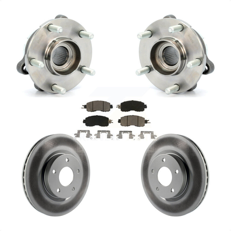 Front Hub Bearing Assembly With Coated Disc Brake Rotors And Ceramic Pads Kit For Nissan Altima KBB-121440