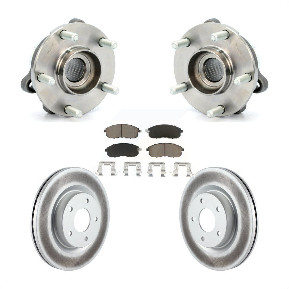 Front Hub Bearing Assembly With Coated Disc Brake Rotors And Ceramic Pads Kit For Nissan Altima KBB-121442