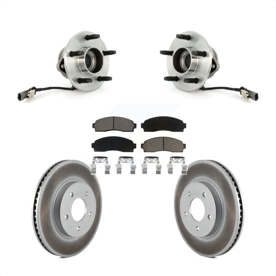 Front Hub Bearing Assembly With Coated Disc Brake Rotors And Ceramic Pads Kit For Saturn Vue Chevrolet Equinox Pontiac Torrent KBB-121459