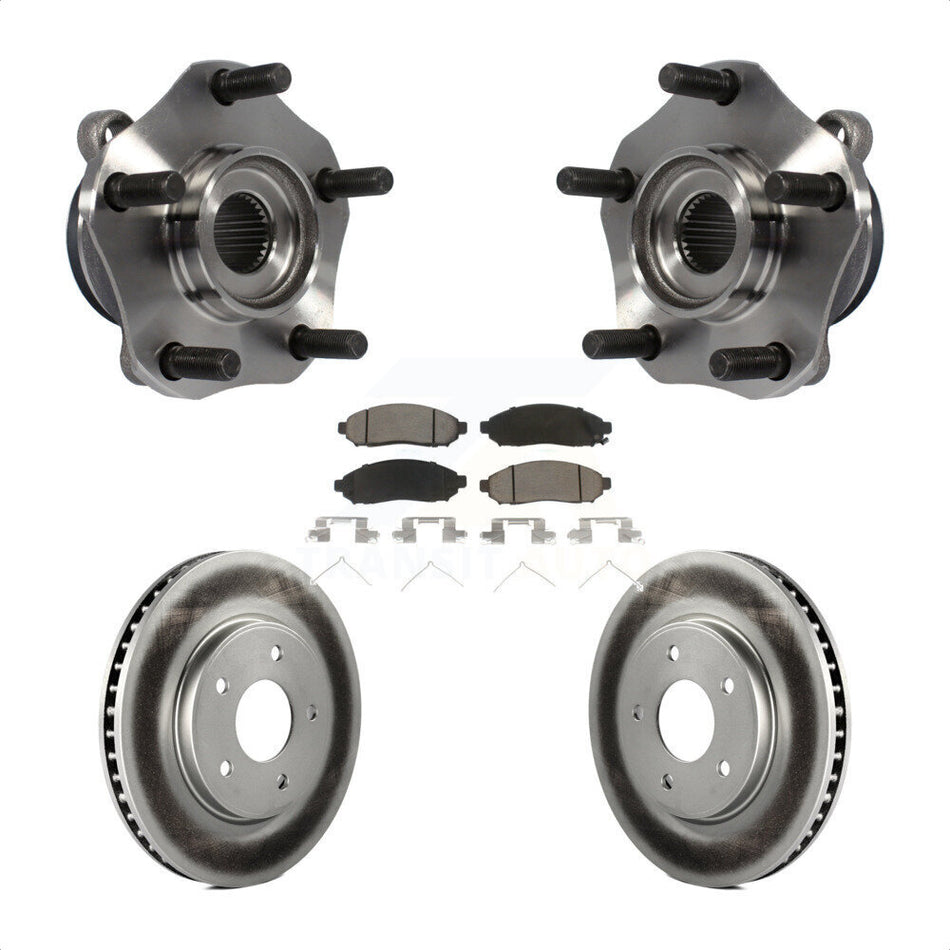 Front Hub Bearing Assembly With Coated Disc Brake Rotors And Ceramic Pads Kit For Nissan NV200 LEAF Chevrolet City Express KBB-121460