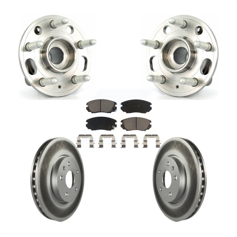 Front Hub Bearing Assembly With Coated Disc Brake Rotors And Ceramic Pads Kit For Chevrolet Equinox GMC Terrain Malibu Buick Impala LaCrosse Regal Limited KBB-121466