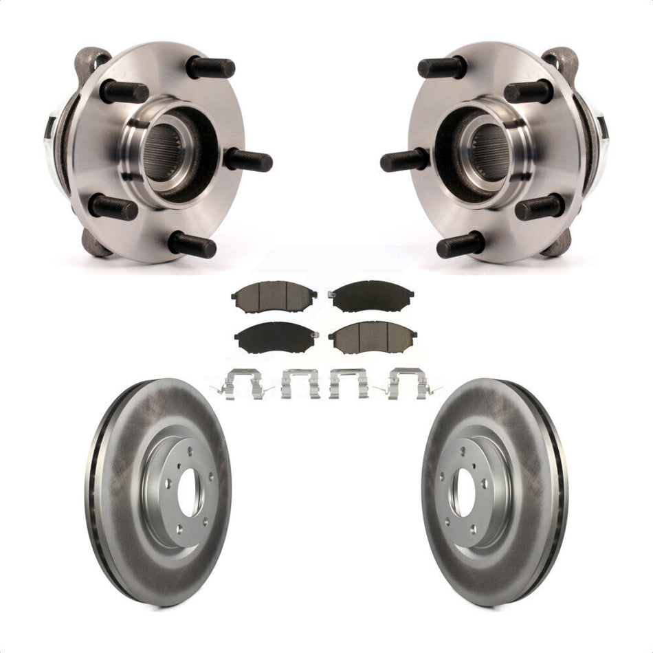 Front Hub Bearing Assembly With Coated Disc Brake Rotors And Ceramic Pads Kit For Nissan Murano KBB-121471