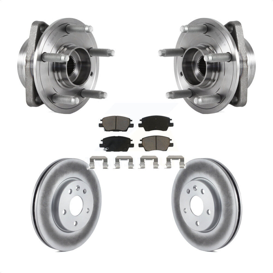 Front Hub Bearing Assembly With Coated Disc Brake Rotors And Ceramic Pads Kit For Chevrolet Volt Bolt EV KBB-121497