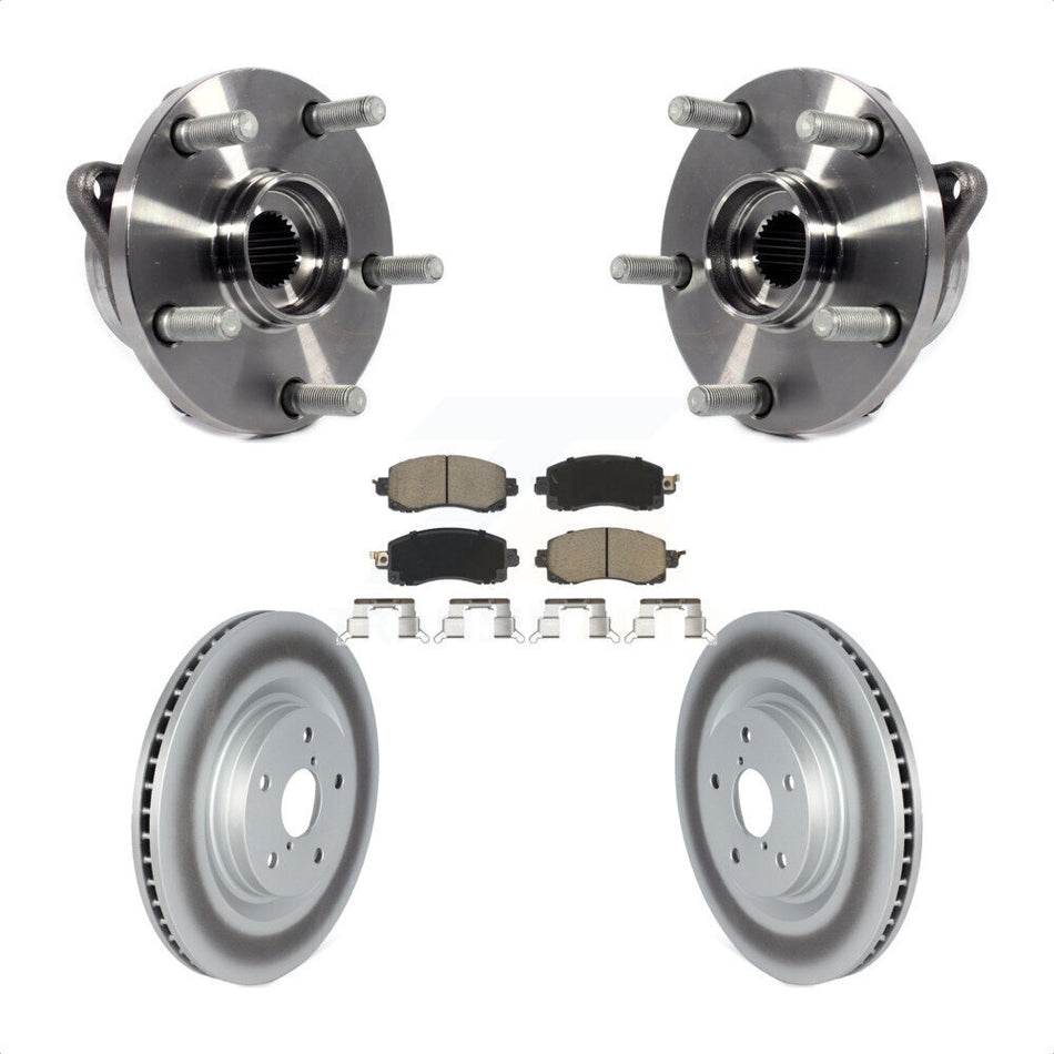 Front Hub Bearing Assembly With Coated Disc Brake Rotors And Ceramic Pads Kit For 2019-2020 Subaru Forester 316mm Diameter Rotor KBB-121506