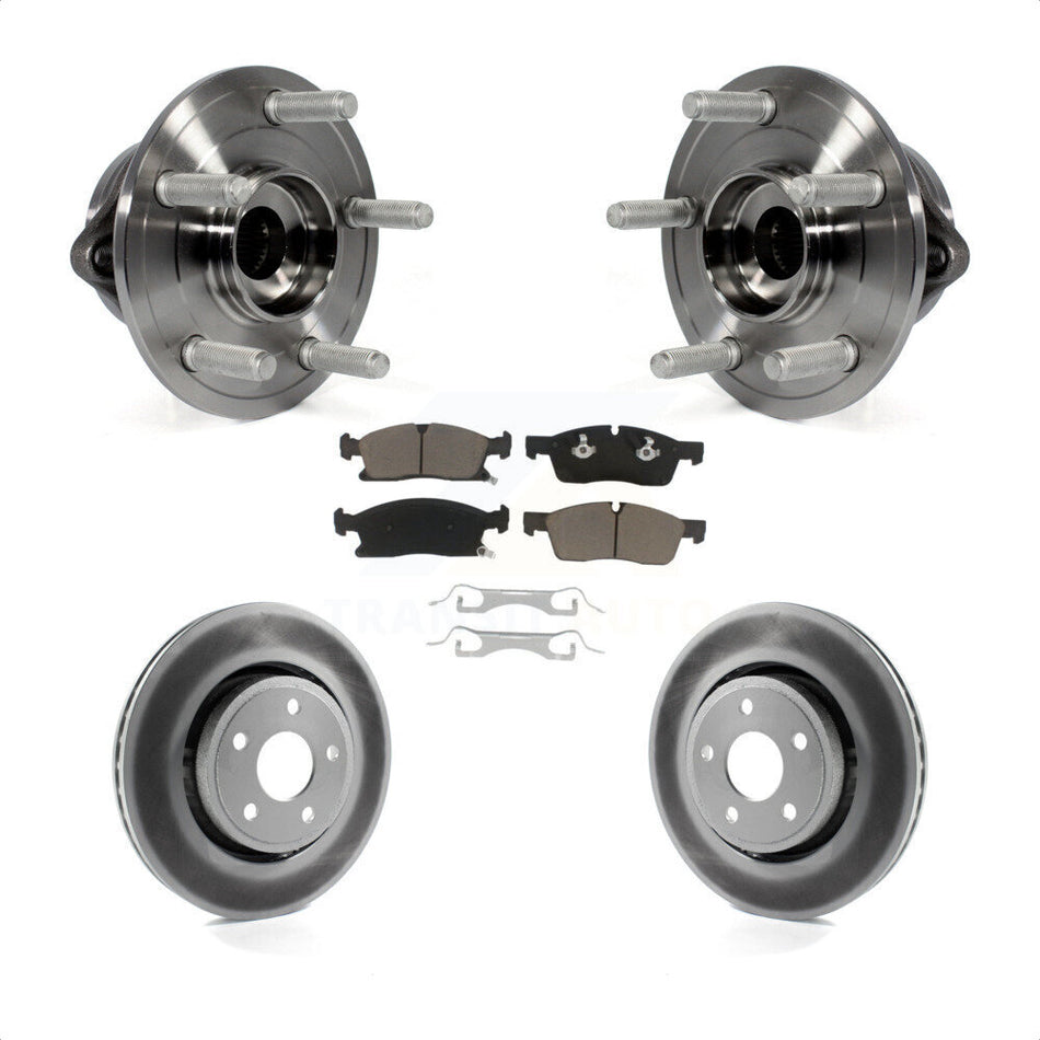 Front Hub Bearing Assembly With Coated Disc Brake Rotors And Ceramic Pads Kit For Jeep Grand Cherokee Dodge Durango WK KBB-121513
