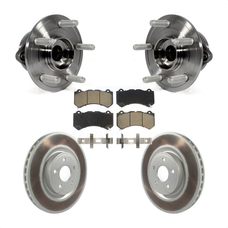 Front Hub Bearing Assembly With Coated Disc Brake Rotors And Ceramic Pads Kit For Jeep Grand Cherokee Dodge Durango KBB-121514