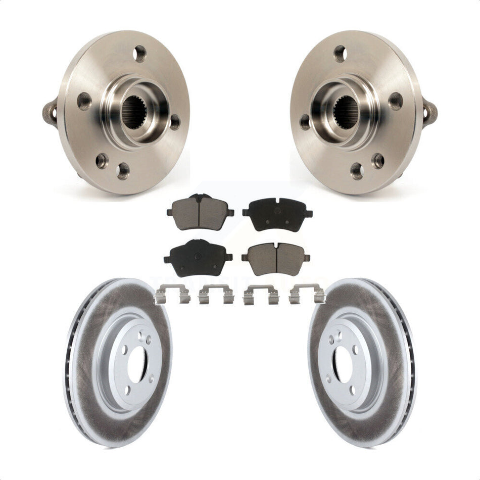 Front Hub Bearing Assembly With Coated Disc Brake Rotors And Ceramic Pads Kit For Mini Cooper 294mm Diameter Rotor 4 Lug Wheels KBB-121536