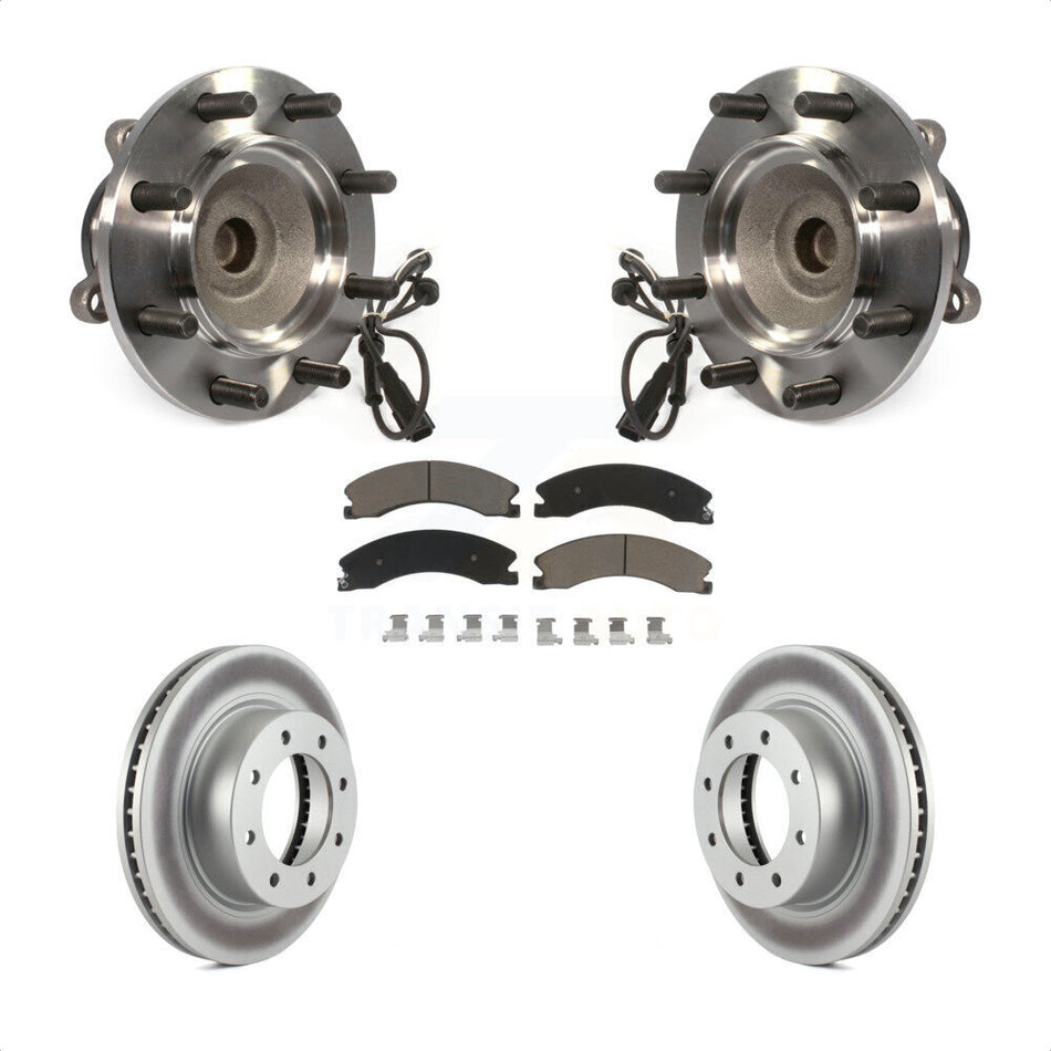 Front Hub Bearing Assembly With Coated Disc Brake Rotors And Ceramic Pads Kit For Nissan NV2500 NV3500 NV1500 KBB-121542