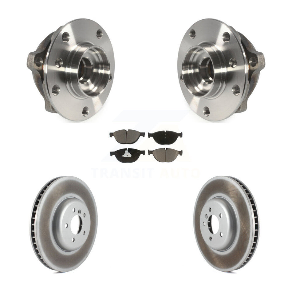 Front Hub Bearing Assembly With Coated Disc Brake Rotors And Ceramic Pads Kit For BMW 750Li xDrive 750i 550i GT KBB-121546