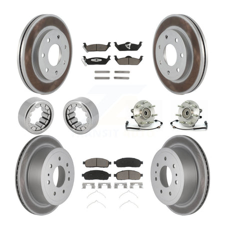 Front Rear Hub Bearing Coat Brake Rotor Pad Shoe Kit (10Pc) For 06-08 Lincoln Mark LT 4WD KBB-121580
