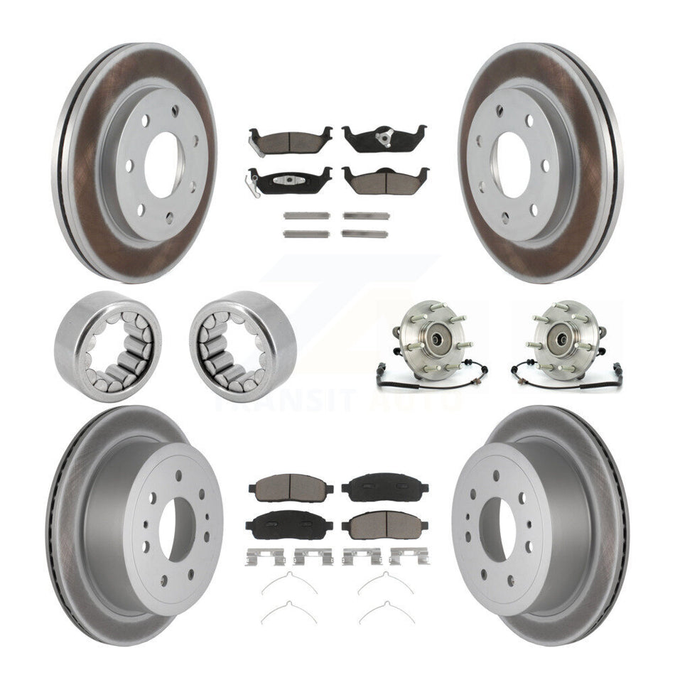 Front Rear Hub Bearing Coat Brake Rotor Pad Shoe Kit (10Pc) For 06-08 Lincoln Mark LT 4WD KBB-121580