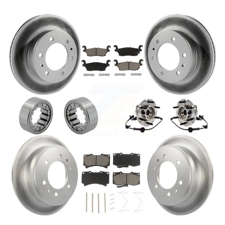 Front Rear Hub Bearing Coated Brake Rotor Pad Shoe Kit (10Pc) For 2009-2010 Hummer H3T H3 KBB-121587