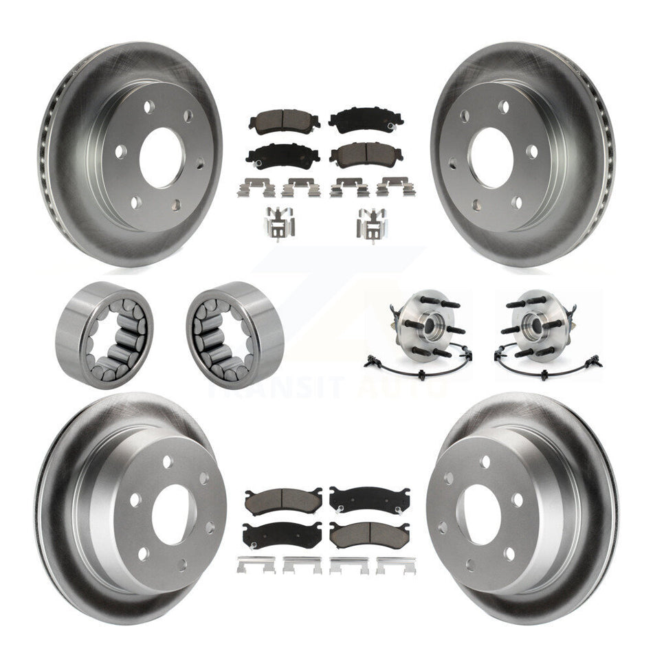 Front Rear Hub Bearing Coat Brake Rotor Pads Shoe Kit (10Pc) For Chevrolet Silverado 1500 KBB-121592