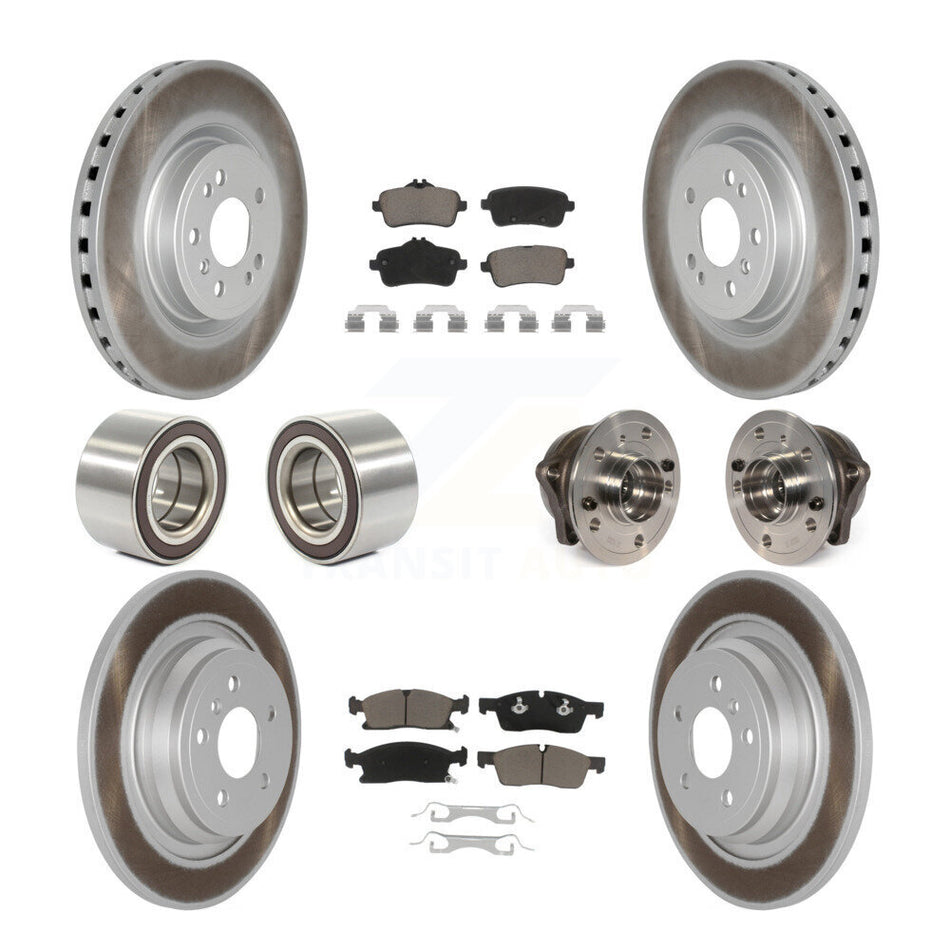 Front Rear Wheel Hub Bearings Assembly Coated Disc Brake Rotors And Ceramic Pads Shoes Kit (10Pc) For Mercedes-Benz ML350 GLE350 ML250 GLE300d KBB-121604
